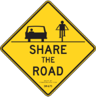 Share the Road with Bike Sign
